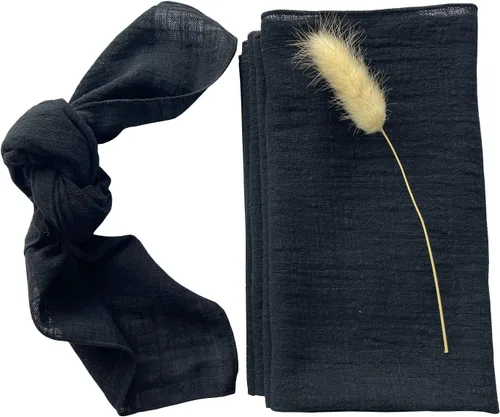 Miniatura 11 de Servilletas de tela de gasa de estopilla, paquete de 6 servilletas de 16 x 16 pulgadas, 100% algodón suave natural, para bodas, fiestas, familia