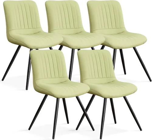 Miniatura 40 de Sillas de comedor, modernas sillas de comedor con cojines gruesos, sillas tapizadas de piel sintética para cocina, comedor con patas de metal