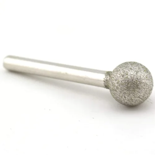 ILOVETOOL Cabeza esférica Broca de pulido de diamante de 0.630 in Puntos montados recubiertos Bola redonda Burs Grit 80 Shank 0.236 in para joyería