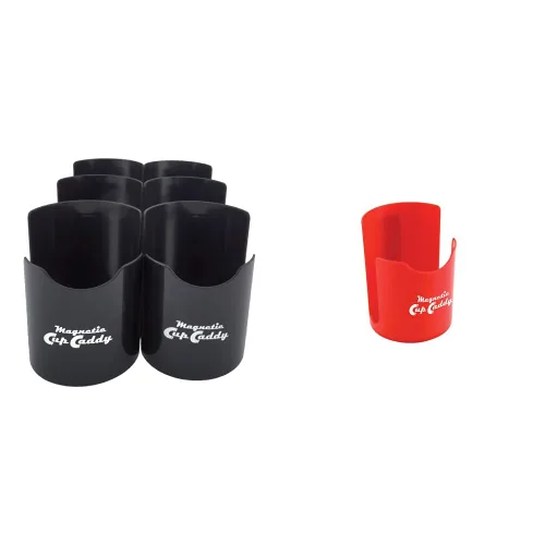 Master Magnetics - Organizador magnético negro para tazas, imán organizador, negro (paquete de 6) y organizador magnético para tazas, 3.25 pulgadas