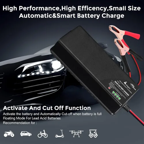 Miniatura 6 de ULTRAPOWER - Cargador de batería LiFePO4 de 14.6 V 10 A, cargador de batería inteligente para baterías LFP de 12 V y batería de plomo ácido