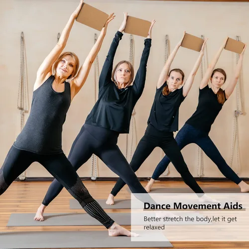 Miniatura 7 de Leitee Bloques de corcho para yoga de 9 x 6 x 4 pulgadas, ladrillo de corcho para yoga, equipo de apoyo antideslizante, ladrillos de alta densidad