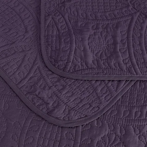 Miniatura 7 de Chezmoi Collection Austin - Juego de colcha extragrande de 3 piezas (tamaño Queen, morado) De gran