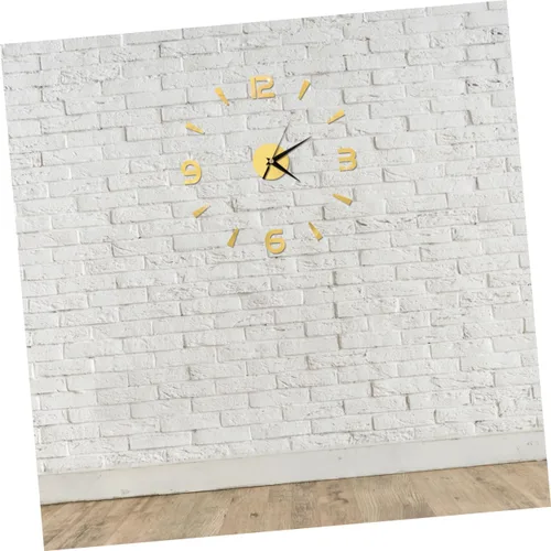 Miniatura 9 de IMIKEYA Reloj de pared sin marco, reloj de pared dorado, pegatinas de espejo, sin marco, reloj de pared, reloj acrílico, mural, hogar, reloj