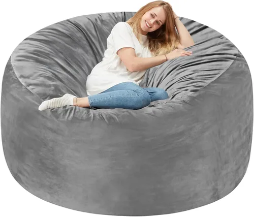 Miniatura 28 de Homguava - Sillón puff de 3 pies Sillón estilo puff grande de 3 pulgadas con relleno de espuma viscoelástica, sofá suave con funda de terciopelo