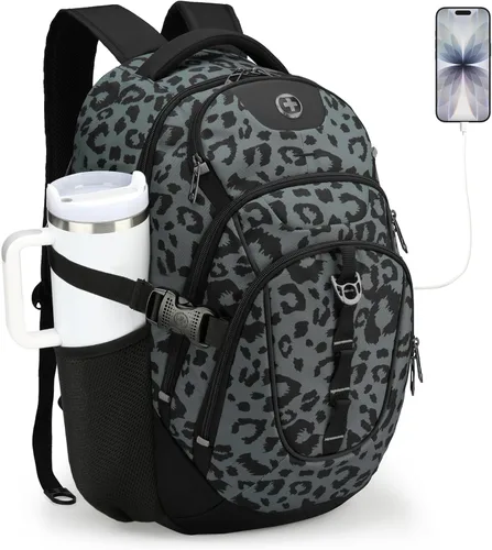 Miniatura 32 de swissdigital Mochila para portátil de viaje de negocios, para hombre y mujer, con puerto de carga USB inteligente, compatible con portátiles de 15.6