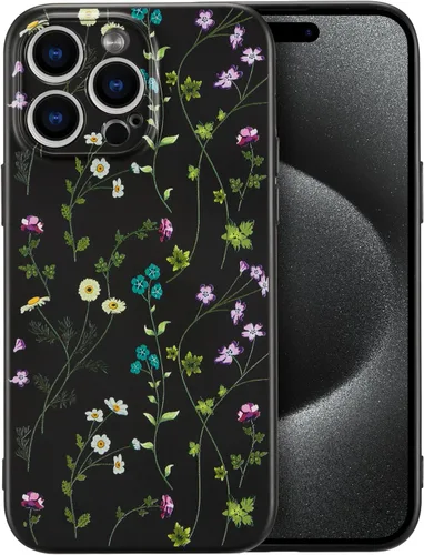 Miniatura 24 de RALEAVO Funda Floral para iPhone 12, Cubierta de Silicona Líquida con Bonito Patrón de Rama de Flores para Niñas y Mujeres, Funda Protectora de Goma