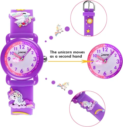 Miniatura 2 de Reloj de pulsera para niños de 3 a 10 años diseño de unicornio de dibujos animados impermeable de silicona para niños pequeños el mejor regalo