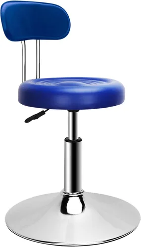 Miniatura 8 de Silla redonda moderna ergonómica de salón con respaldo, altura ajustable, cajero de escritorio frontal, bar, estudio, estudiante, oficina, hogar