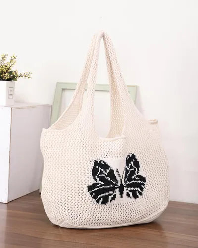 Miniatura 18 de Bolsas de ganchillo para mujer, bolsa de mano de playa de verano, bolsa de hombro de gran capacidad, bolsa de hobo estética, bolsa de punto, bolsa