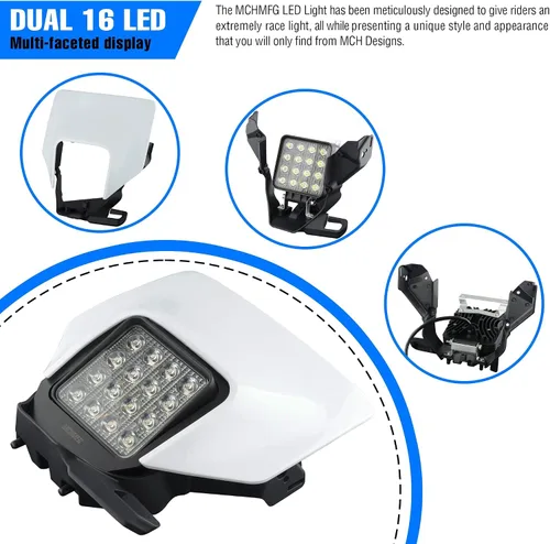 Miniatura 5 de Faro de Motocross, Kit de Luz LED Enduro Pit Bike Universal Para la Mayoría de Motocicletas Dirt Pit Bike TC FC TE FE TX FX
