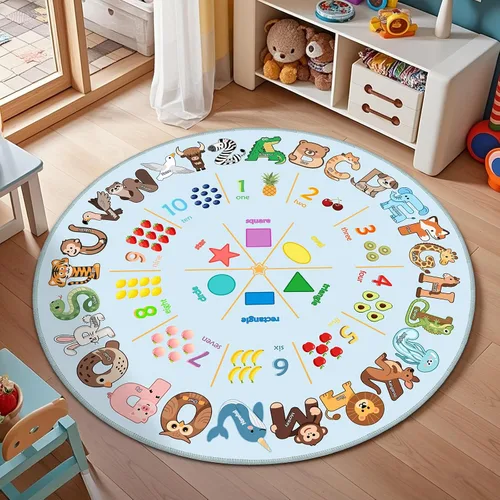Miniatura 11 de Alfombras infantiles para sala de juegos, alfombra ABC de 2.5 x 4 pies para niños pequeños, alfombra de aprendizaje educativo, alfombra