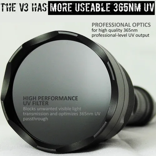 Miniatura 6 de uvBeast Nueva linterna UV de luz negra V3 de 365 nm – Alta definición ultravioleta – Alta potencia y largo alcance de grado profesional de haz mejor
