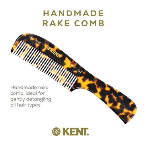 Miniatura 3 de Kent 10T TY Peine grande desanudante, peine de dientes anchos hecho a mano para cabello rizado y grueso, peines desanudantes para cabello húmedo