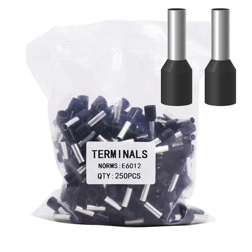 Miniatura 33 de Fidioto AWG12 Casquillos de Alambre Terminales, juego de 250 piezas AWG12 Conector de Terminal de Alambre con Pin Aislado para Terminales de Punta