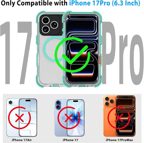Miniatura 8 de Funda para teléfono impermeable Compatible con iPhone 17 Pro, funda de cuerpo completo IP68 impermeable a prueba de golpes y polvo con protector