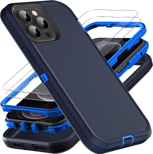 Miniatura 11 de YKHJKLEC Funda para iPhone 13 Pro Max, Grado Militar 3 en 1 Resistente Funda A Prueba de Golpes/Caídas/Polvo con 2 Protectores de Pantalla de Vidrio