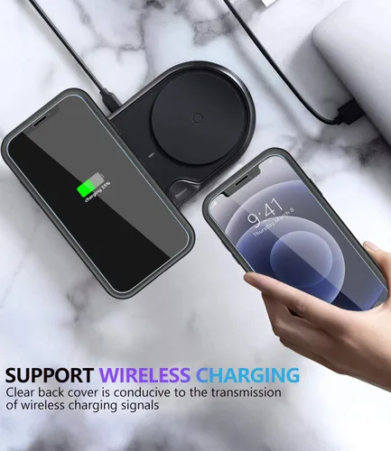 Miniatura 7 de Diverbox - Funda para iPhone 12 a prueba de golpes y caídas, protector de pantalla de vidrio templado, funda protectora de alta resistencia