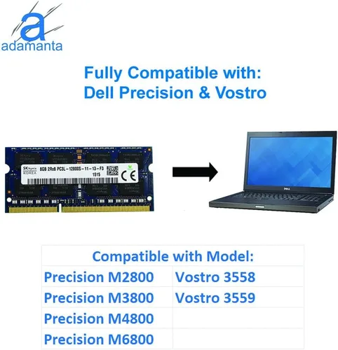 Miniatura 6 de Original de fábrica 8 GB (1x8 GB) Compatible para Dell Alienware Inspiron Latitude Optiplex Precision Vostro DDR3L 1600 Mhz PC3L-12800 SODIMM 2Rx8