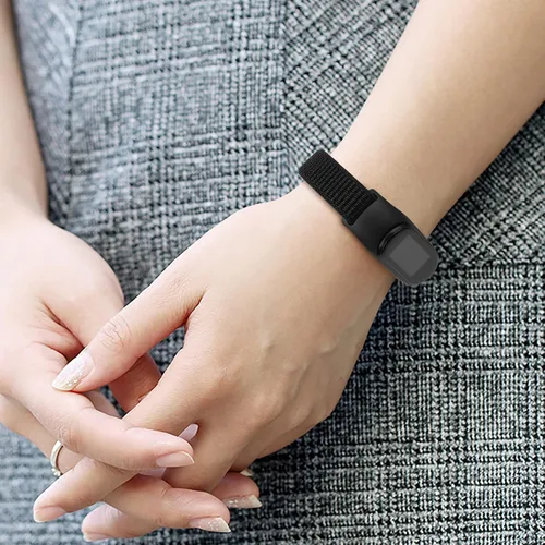 Miniatura 7 de Wanme Bandas de nailon para Amazfit Band 5 correas de repuesto para mujeres y hombres, paquete de 2 correas deportivas de nailon suave compatibles
