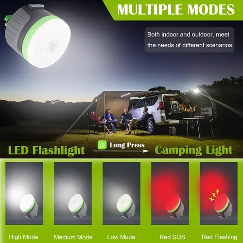 Miniatura 2 de LIT-PaTH - Linterna LED para campamento, luz recargable con base magnética, 4400 mAh, kit de supervivencia para emergencias, huracanes, cortes