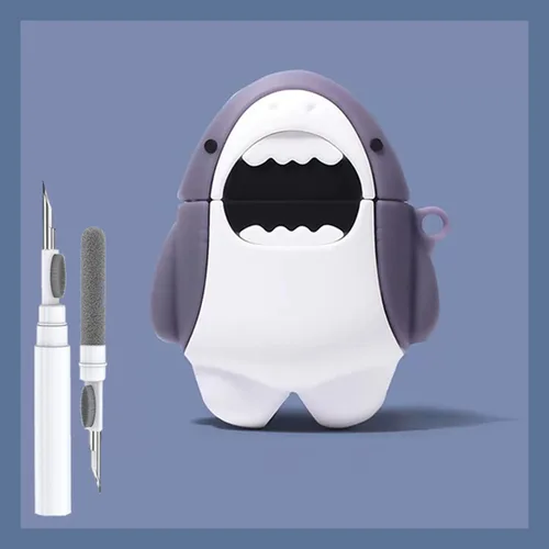 Miniatura 16 de Linda Funda de Pato para Airpod de 2ª y 1ª Generación, Divertida Funda de Airpods 3D de Dibujos Animados Kawaii con Kit de Limpieza y Llavero