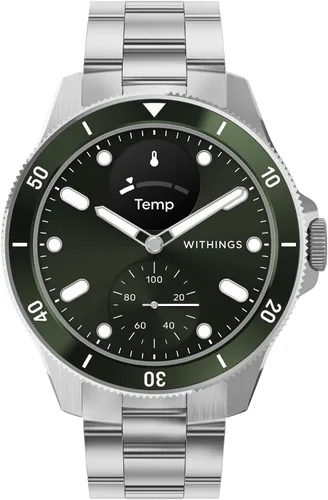 WITHINGS Scanwatch Nova - Reloj inteligente híbrido de salud cardíaca para hombres y mujeres, SPO2, monitoreo de temperatura, sueño, salud Verde