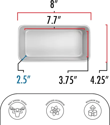 Miniatura 2 de Fat Daddio's PIP-8QTSET - Olla a presión de aluminio anodizado para hornear, 4 piezas, modelos de 8 cuartos de galón, color plateado