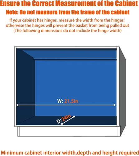Miniatura 4 de ROOMTEC Organizador de gabinete extraíble, estantes extraíbles de 20 pulgadas de ancho x 21 pulgadas de profundidad, cajones de gabinete de cocina 1