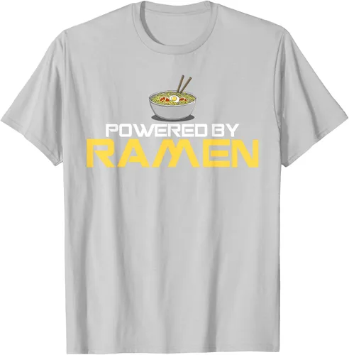 Miniatura 46 de Camiseta de fideos de anime japoneses Powered By Ramen, Negro, S