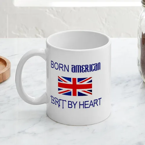 Miniatura 5 de CafePress Born American, British By Hea Taza de café de cerámica de 11 oz (11.0 fl oz)