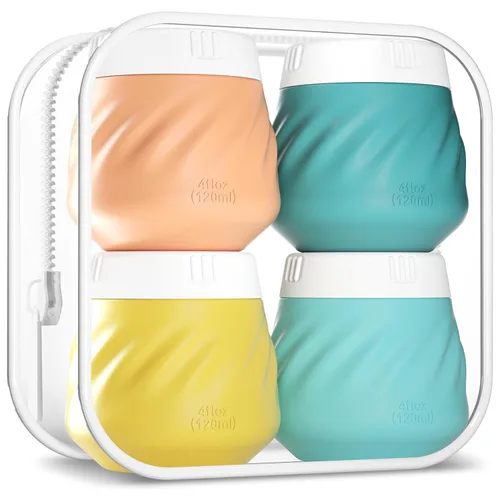 Miniatura 17 de Gemice Recipientes de viaje para artículos de tocador, tarros de crema de silicona, aprobados por la TSA, recipientes de tamaño de viaje con bolsa