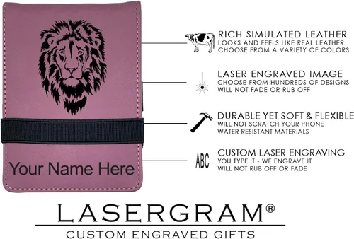 Miniatura 4 de LaserGram Mini Padfolio con bloc de notas y bolígrafo, gastroenterología, grabado personalizado incluido (rosa)