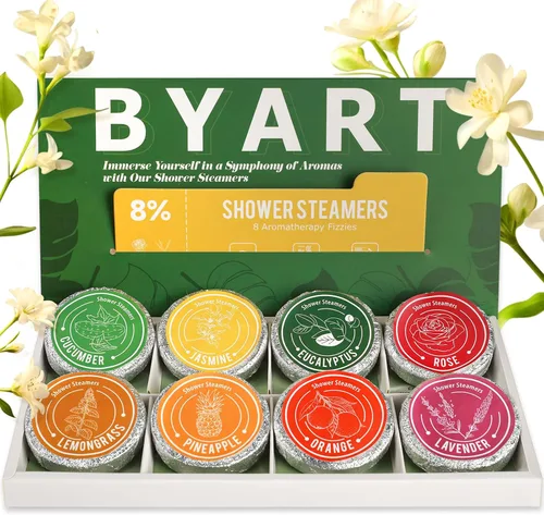 Miniatura 8 de Vaporizadores de ducha para aromaterapia, regalos de Navidad para mujeres, paquete de 8 bombas de ducha de aceite esencial puro para el hogar, spa
