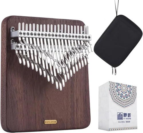 LingTing Kalimba - Piano de pulgar de madera de nogal maciza, 42 teclas, piano cromático Mbira, regalo para adultos principiantes profesionales K42W