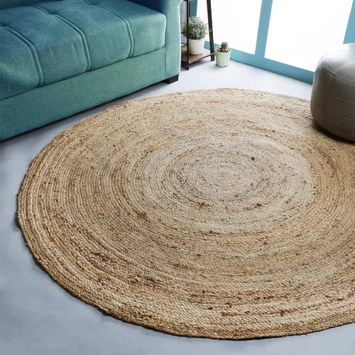 Miniatura 13 de Hausattire Alfombra Trenzada Bohemia de 2'x3' - Multicolor, Alfombras Pequeñas de Yute y Algodón Estilo Granja para Entrada, Sala