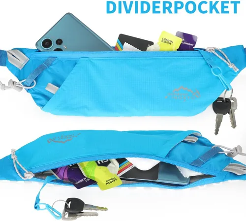 Miniatura 7 de INOXTO Cinturón delgado para correr con riñonera para mujeres y hombres, bolsa deportiva de cintura con botella de agua de 300ml para correr