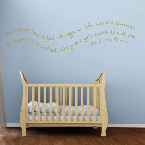 Miniatura 4 de Calcomanía de pared para cuarto de bebé, fieltro con el corazón, decoración de pared de vinilo con el principito para habitación del bebé