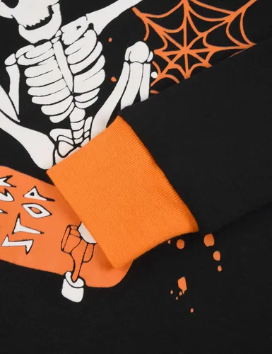 Miniatura 4 de Joyond Pijamas de algodón de Halloween para niños, talla 2T-14, conjunto de pijama de manga larga de 2 piezas para niños
