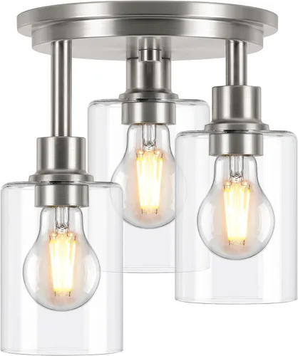 Miniatura 17 de ROTTOGOON Lámpara de Techo Semiempotrada, Accesorios de Luz de Techo de 3 Luces Cerca del Techo, Accesorios de Luz de Cocina Negro Mate