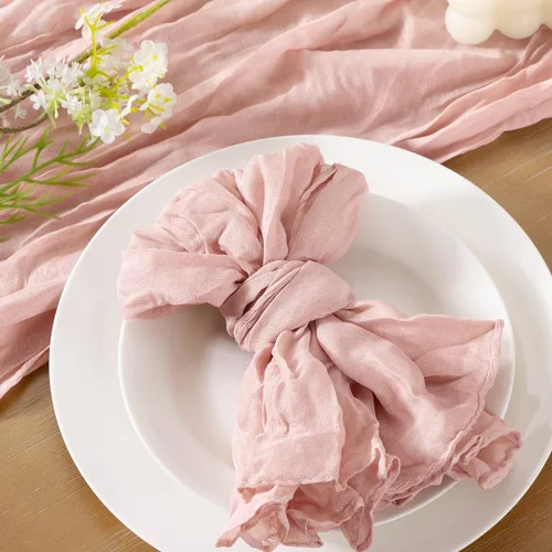 Miniatura 3 de Socomi Servilletas de Gasa Rosa para Otoño y Acción de Gracias, Tela de Queso, Conjunto de 10 Servilletas Lavables de Boho para Cena, Ideales