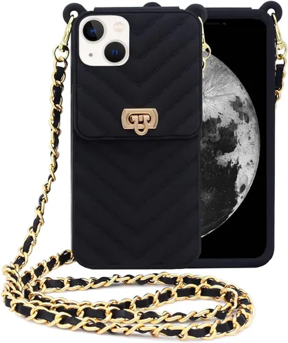 Yatchen Funda tipo cartera para iPhone 7 Plus/8 Plus, Funda cruzada para teléfono con correa de cordón, Bonito soporte abatible para tarjetas de