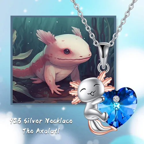 Miniatura 5 de JERWLI Collar con colgante de vaca de las tierras altasratas de Axolotlratarata, plata de ley 925, regalo de joyería de animales lindos para mujeres