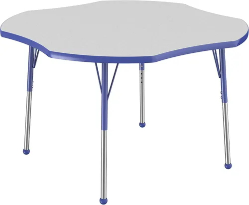 Miniatura 113 de FDP Clover Mesa de Actividades Escolar y de Oficina (48 x 48 pulgadas), patas estándar con deslizadores giratorios para entornos de asientos