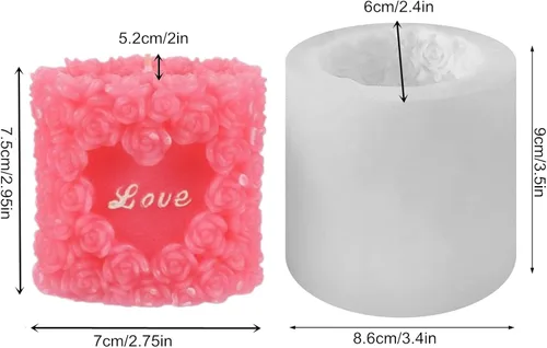 Miniatura 2 de Moldes de silicona 3D para velas de silicona, moldes de jabón, moldes para velas de boda, moldes de fondant, para cumpleaños, día de San Valentín