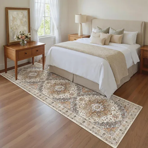 Miniatura 909 de Madane Tapete lavable de 2 x 10 pies para pasillo, cocina, recibidor, clásico, suave, antideslizante para interiores, casa de campo, baño, sala