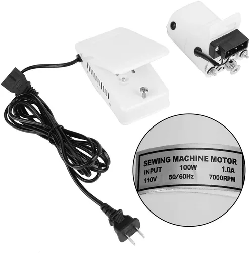 Miniatura 4 de Pedal de pie para máquina de coser, pedal de interruptor de acción de velocidades variables de 100 W con motor para piezas de máquina de coser