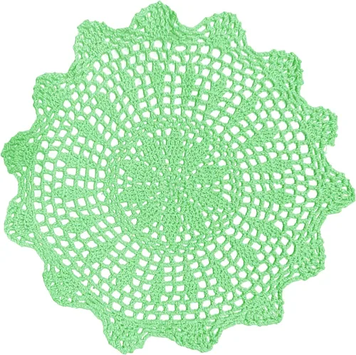 Manteles individuales de encaje hechos a mano con flores de ganchillo, manteles individuales de cocina para platos de cocina (verde manzana, 12 a