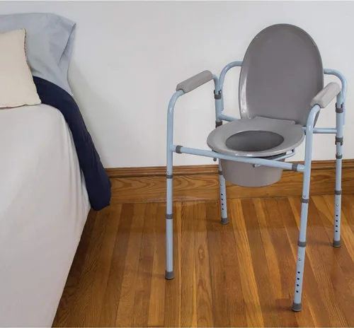 Miniatura 2 de Carex Cómoda plegable 3 en 1 con 14 forros de cómoda - Porta Potty para adultos - Inodoro portátil soporta hasta 300 libras, cómodas de cabecera
