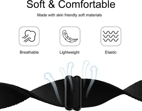 Miniatura 3 de Paquete de 2 correas elásticas de nailon compatibles con Woneligo/Fitpolo Smart Watch IDW13, correas elásticas suaves para reloj FITVII